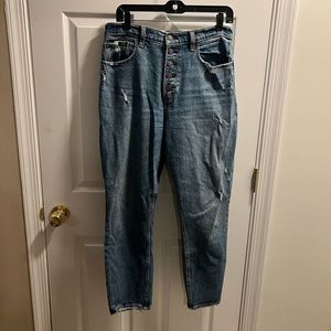 A&F High Rise Mom Jeans w/ Button Fly - Size 30 / 10R
